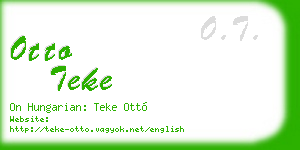 otto teke business card